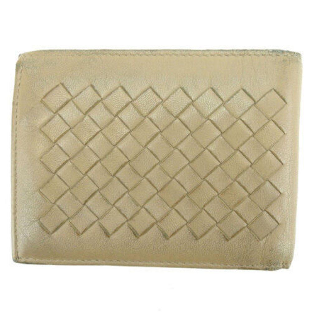 Bottegaveneta Bifold Wallet Beige Women 113112 Authentic Secondhand